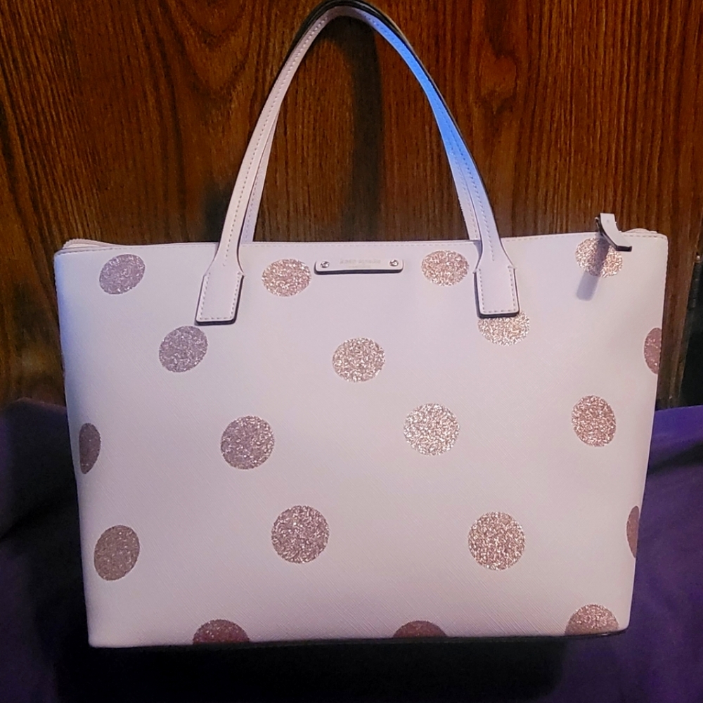 Kate Spade pink polka dot tote
